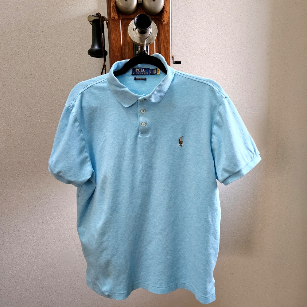 Polo by Ralph Lauren Men's Light Blue Polo Shirt